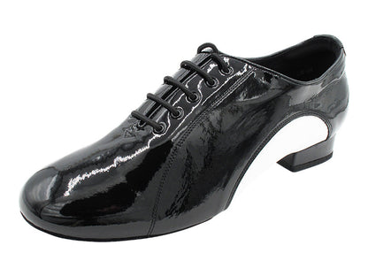 CD9317 Black Patent_T_White Leather Arch with 1&quot; Standard Heel in the photo