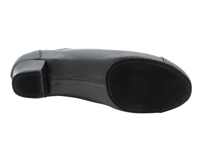 CD9319 Black Leather with 1.5" Latin heel in the photo