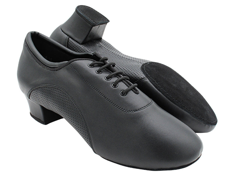 CD9320 Black Leather with 1.5" Latin heel in the photo