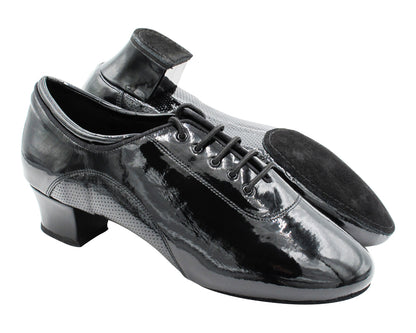 CD9320 Black Patent with 1.5" Latin heel in the photo