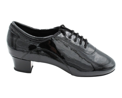 CD9320 Black Patent with 1.5" Latin heel in the photo