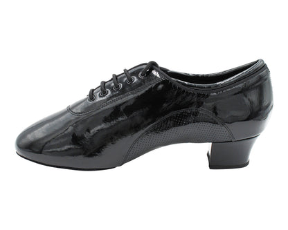 CD9320 Black Patent with 1.5" Latin heel in the photo
