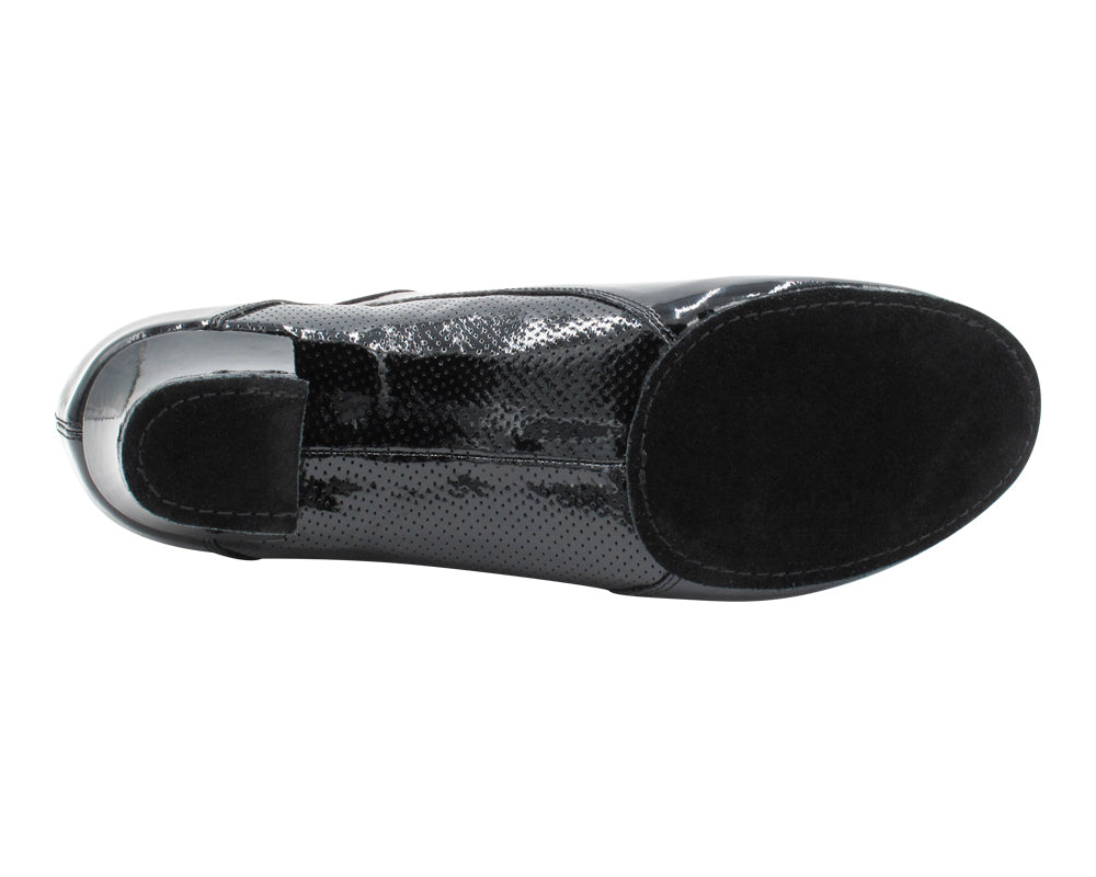 CD9320 Black Patent with 1.5" Latin heel in the photo