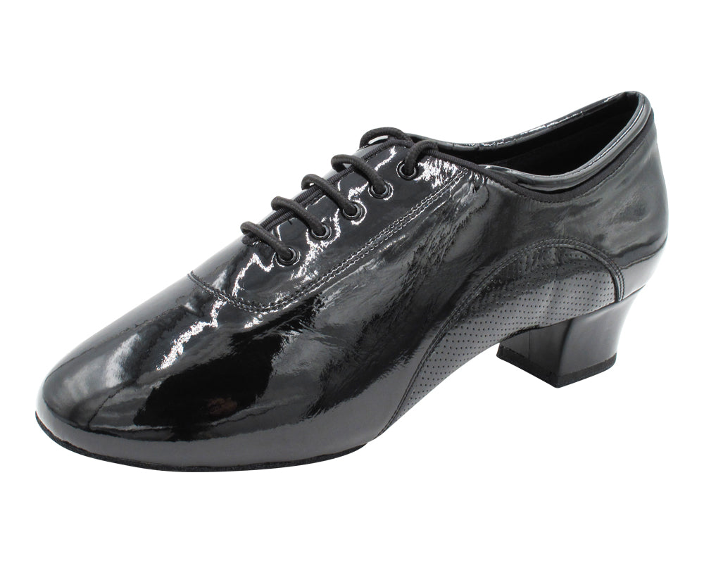 CD9320 Black Patent with 1.5" Latin heel in the photo