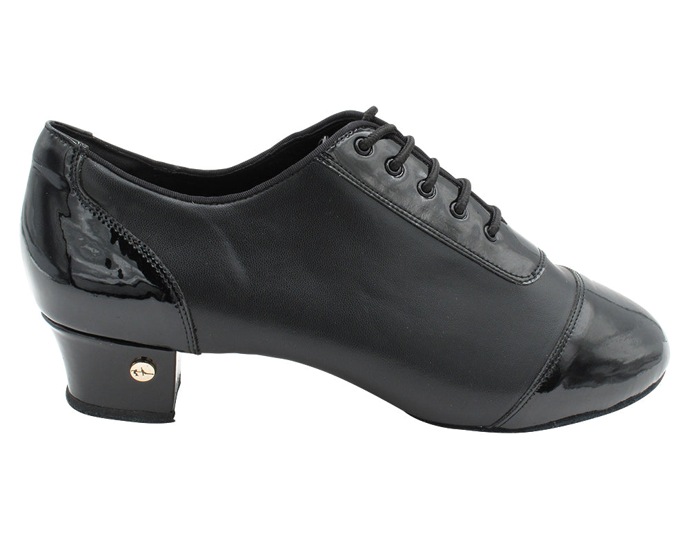 CD9322 Split Black Patent &amp; Leather with 1.5" Latin heel in the photo