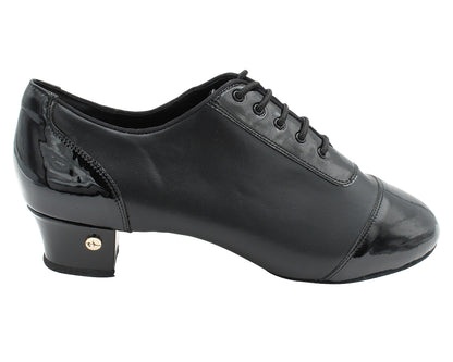CD9322 Split Black Patent &amp; Leather with 1.5" Latin heel in the photo