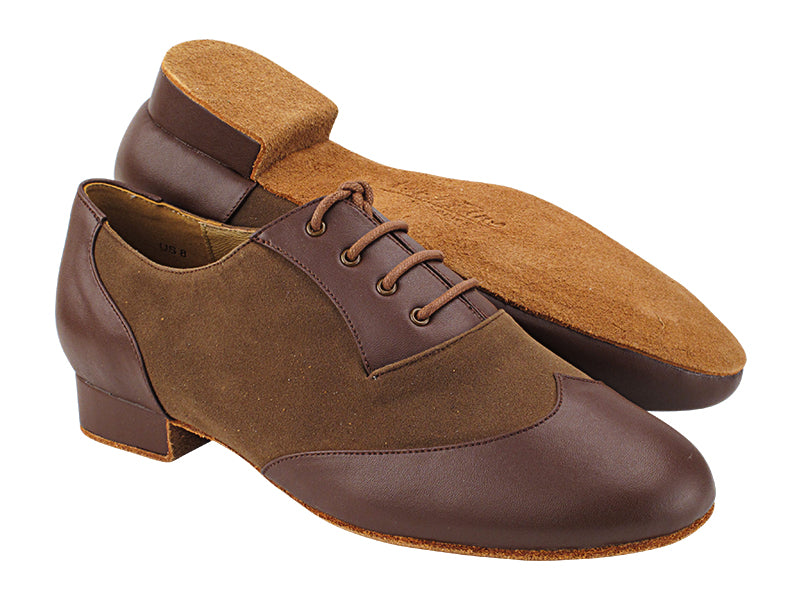 CM100101 305 Dark Tan Leather_F_B_273 Brown Nubuck_M with Men 1&quot; Standard Heel (2002) in the photo