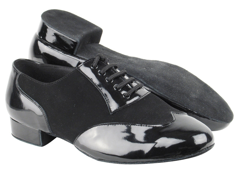 CM100101 BB2 Black Patent_BA57 Black Nubuck with 1&quot; Heel in the photo