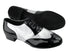 CM100101 BB2 Black Patent_BB3 Silver Leather with 1" Standard heel in the photo