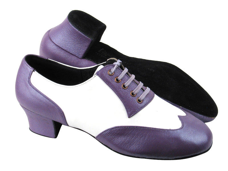 CM100101 BC14 Light Purple Light Leather_White Leather with 1.6&quot; Heel in the photo