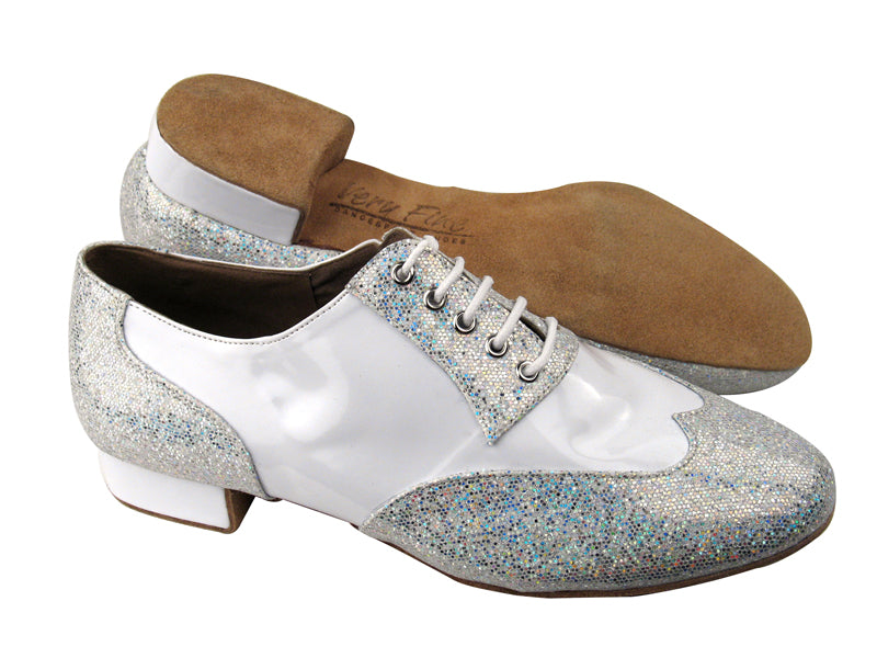 CM100101 BF28 Silver Scale_F_B_BA77 White Patent_M with 1&quot; Standard heel in the photo