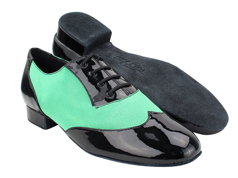 CM100101 Black Patent_138 Green Satin with 1&quot; Standard Heel (068) in the photo