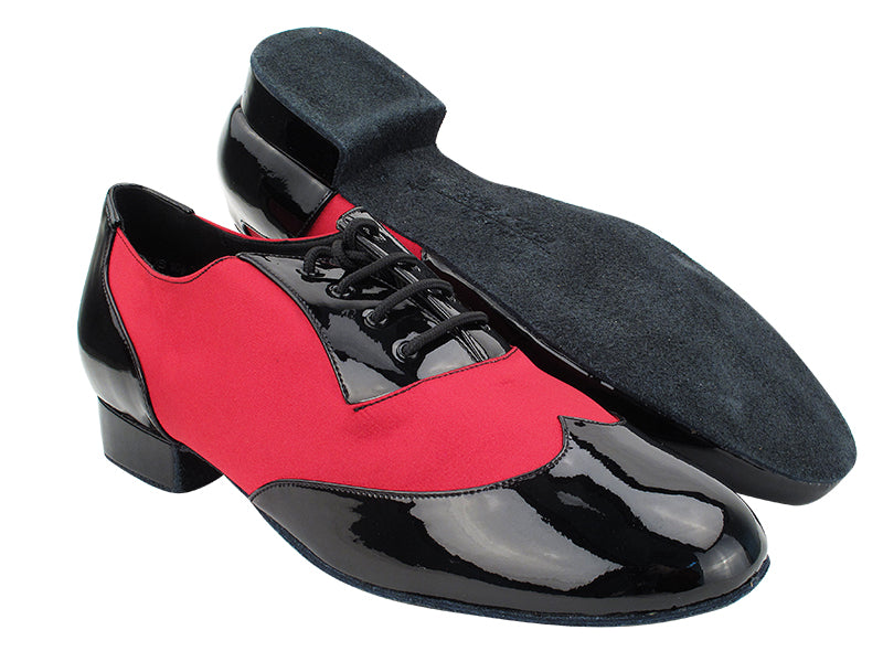 CM100101 Black Patent_139 Dark Red Satin with 1&quot; Standard Heel (068) in the photo