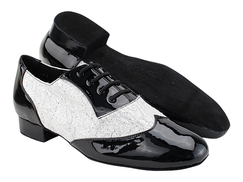 CM100101 Black Patent_B_F_1 Lace Silver Scale_M with Men 1&quot; Standard Heel (2002) in the photo