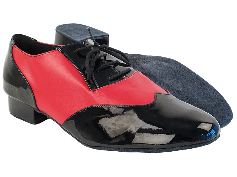 CM100101 Black Patent_Red Leather with 1&quot; Standard Heel in the photo