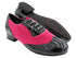 CM100101DB 288 Black Patent_F_B_250 Peach Velvet_M with Men 1" Standard Heel in the photo