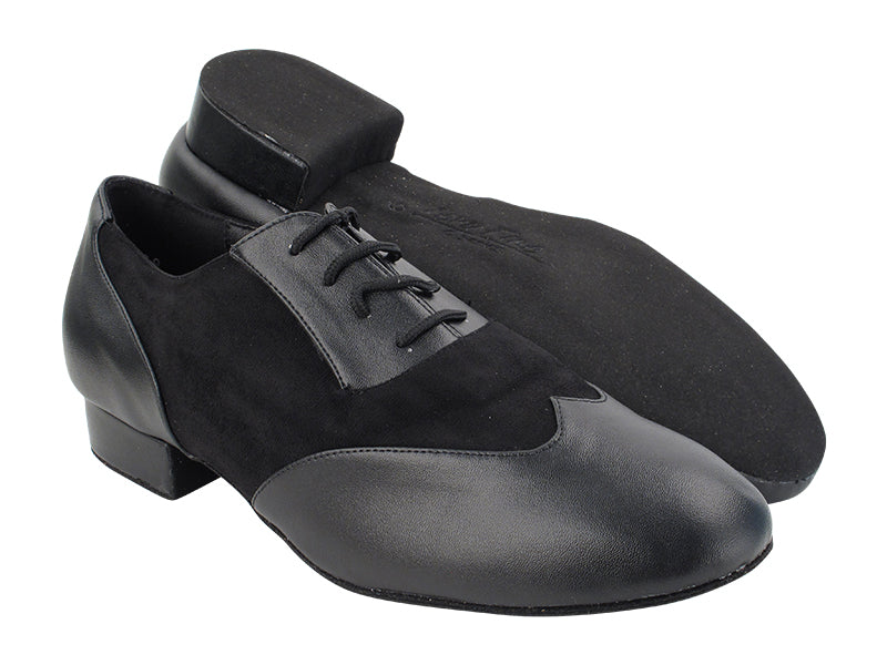 CM100101 Black Leather &amp; Black Oxford Nubuck with 1" Heel in the photo