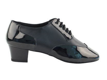 CM100101 Black Patent &amp; Black Leather &amp; Latin Heel