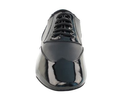 CM100101 Black Patent &amp; Black Leather &amp; Latin Heel
