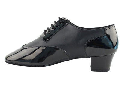 CM100101 Black Patent &amp; Black Leather &amp; Latin Heel
