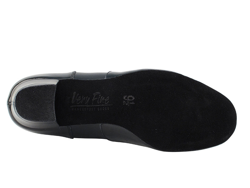 CM100101 Black Patent &amp; Black Leather &amp; Latin Heel