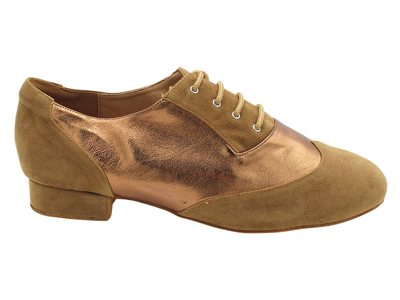 CM100101 273 Brown Suede_F_B_63 Dark Tan Copper PU_M with Men 1&quot; Standard Heel in the photo