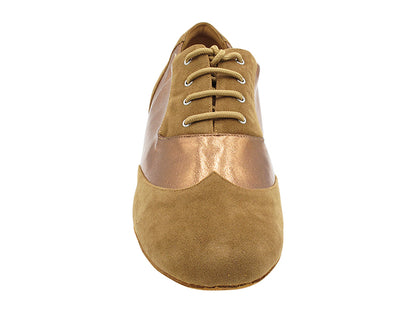 CM100101 273 Brown Suede_F_B_63 Dark Tan Copper PU_M with Men 1&quot; Standard Heel in the photo