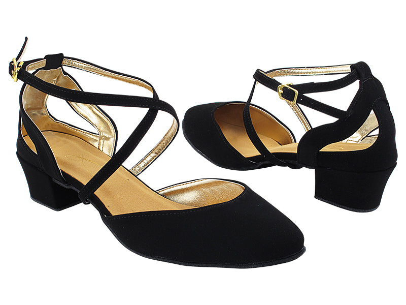 J Touch of Gold Black Nubuck_119 Gold PU Lining with 1.5&quot; Heel (2001) in the photo