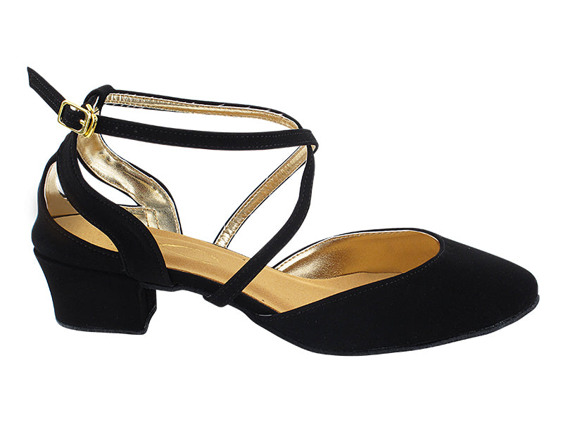 J Touch of Gold Black Nubuck_119 Gold PU Lining with 1.5&quot; Heel (2001) in the photo