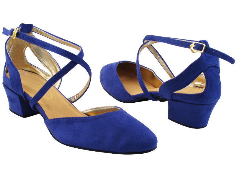 J Touch of Gold Navy Blue Nubuck_119 Gold PU with 1.5" Heel (2001) in the photo