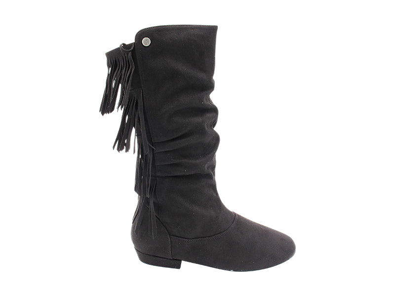 Jackie Boots Black Suede with 0.5" EVA Heel in the photo