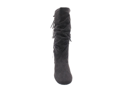 Jackie Boots Black Suede with 0.5&quot; EVA Heel in the photo