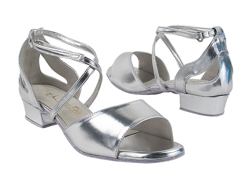 J Sandal Silver Leather with 1&quot; Heel (8881) in the photo