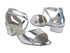 J Sandal Silver Leather with 1" Heel (8881) in the photo