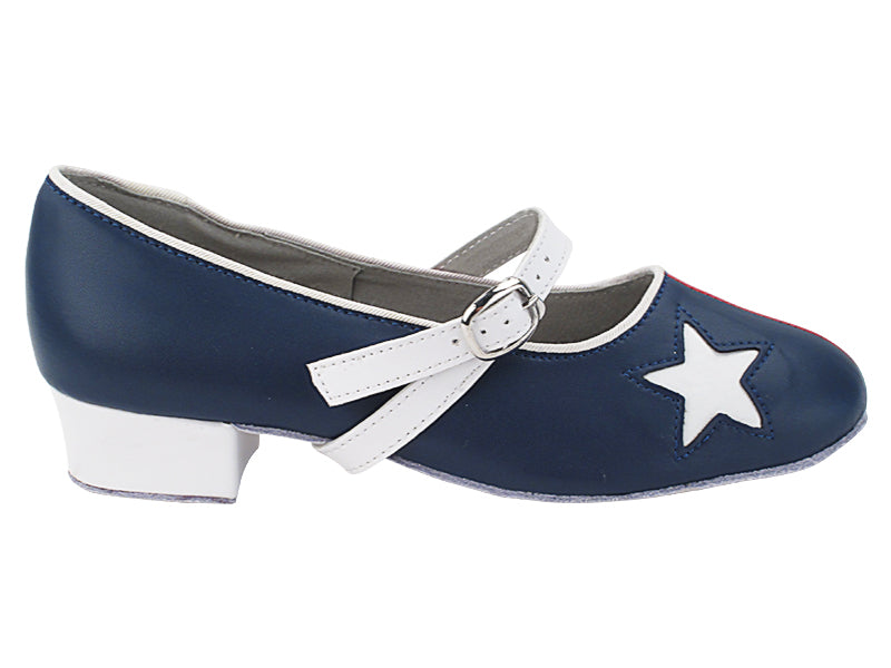 KZ001 Blue Red & White with 1" Heel (8881) in the photo