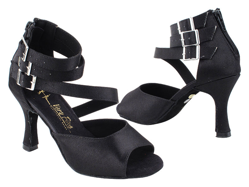 KZ002 Black Satin with 3&quot; Heel (6812) in the photo