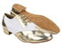 M100101 119 Gold Leather_F_B_White Leather_M with Men 1" Standard Heel (2002) in the photo