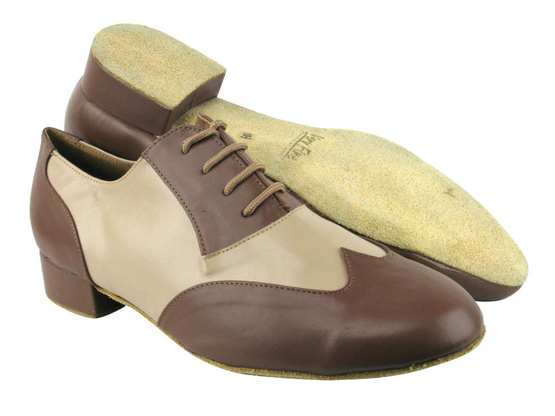 M100101 133 Coffee Leather_F_B_60 Tan Leather_M with 1&quot; Standard heel in the photo