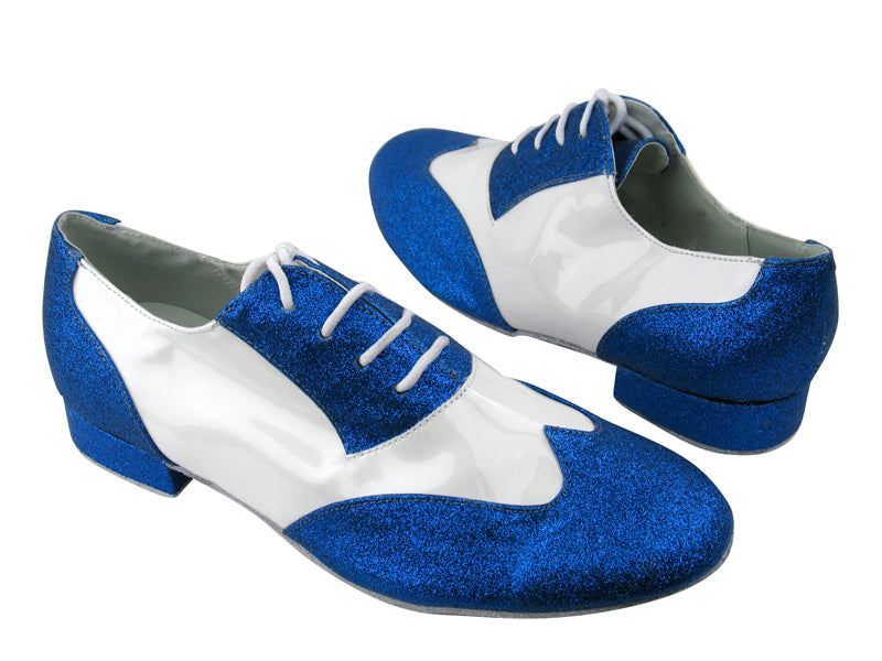 M100101 234 Blue Stardust_White Patent with 1&quot; Standard heel in the photo