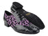 M100101 71 Black Crocodile PU_F_B_249 Purple Leopard Satin_M with Men 1" Standard Heel (2002) in the photo