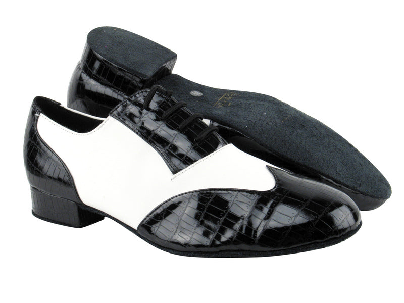 M100101 71 Black_White Leather with 1&quot; Standard heel in the photo