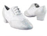 M100101 107 Silver Scale_F_B_210 White Patent_M with 1.5" Latin Heel in the photo