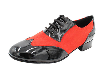 M100101 Black Patent_F_B_228 Red Velvet_M with 1&quot; Standard Heel in the photo