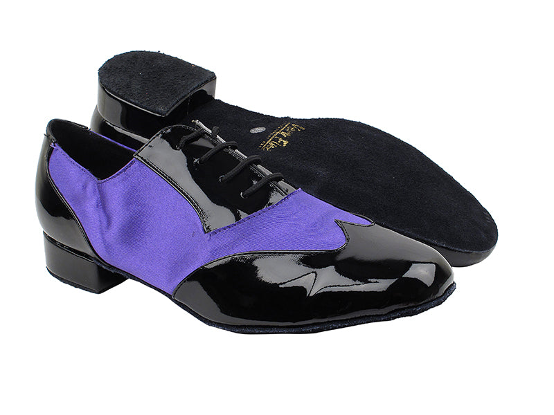 M100101 Black Patent_F_B_245 Voilet Satin_M with 1&quot; Heel in the photo