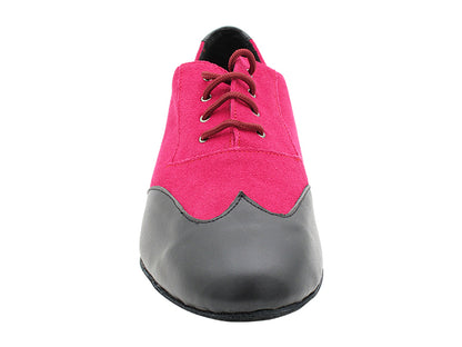 M100101 Black Leather_F_B_283 Pink Suede_M_L with Men 1&quot; Standard Heel in the photo