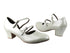 PP201 BB6 Light White Leather with 1.6" medium heel in the photo
