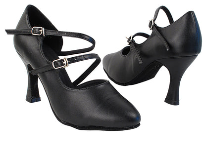 PP201 Black Leather with 3&quot; Heel in the photo