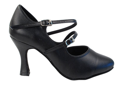 PP201 Black Leather with 3&quot; Heel in the photo