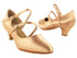 PP201 Tan Satin with 1.2" Cuban Heel in the photo