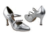 PP201 BA32 Silver Leather with 3.5" Flare Heel in the photo